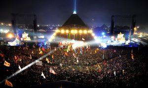 The Pyramid Stage at Night
