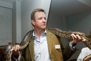 David Williams with the Burmese python © Fabien Ferrari